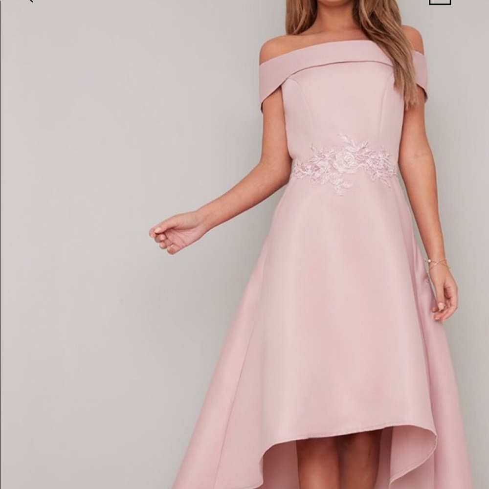 FOLD-OVER BARDOT DIP HEM DRESS (unworn )